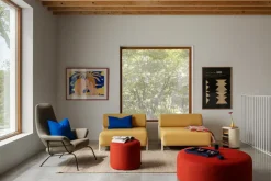 Mesa auxiliar Hide Ø38x41 cm, Light ivory textured