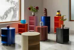 Mesa auxiliar Hide Ø38x41 cm, Light ivory textured