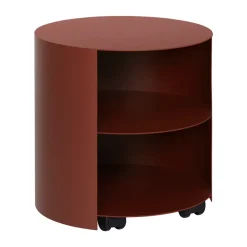 Mesa auxiliar Hide Ø38x41 cm, Red brown textured