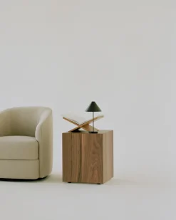 Mesa auxiliar Mass 40x40x47 cm, Nogal