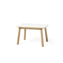 Mesa auxiliar Mino, Blanco/roble