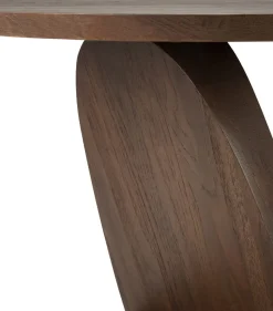 Mesa auxiliar Oblic Ø52 cm, teca tintada en marrón