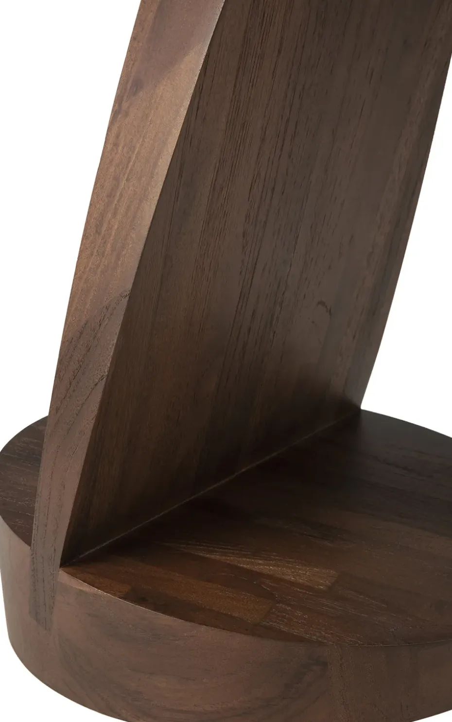 Mesa auxiliar Oblic Ø52 cm, teca tintada en marrón