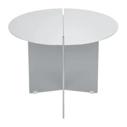 Mesa auxiliar ORU M, Ø50 cm, Acero inoxidable mate
