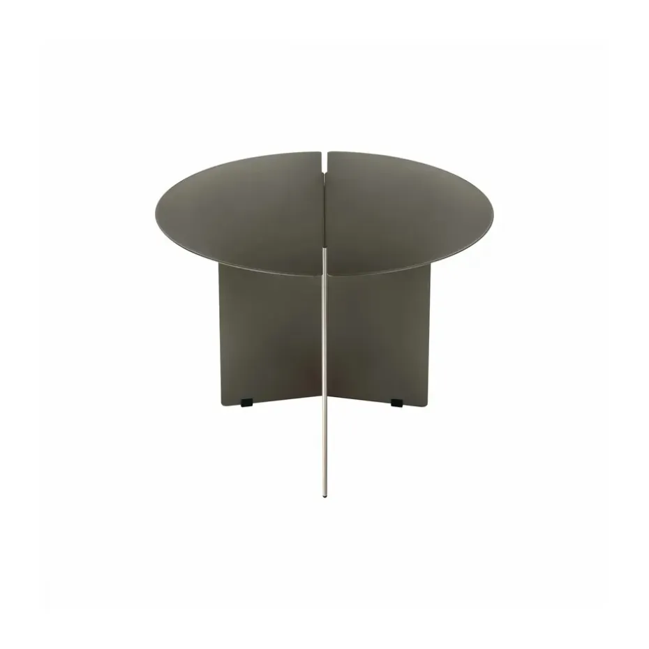 Mesa auxiliar ORU M, Ø50 cm, Burned metal