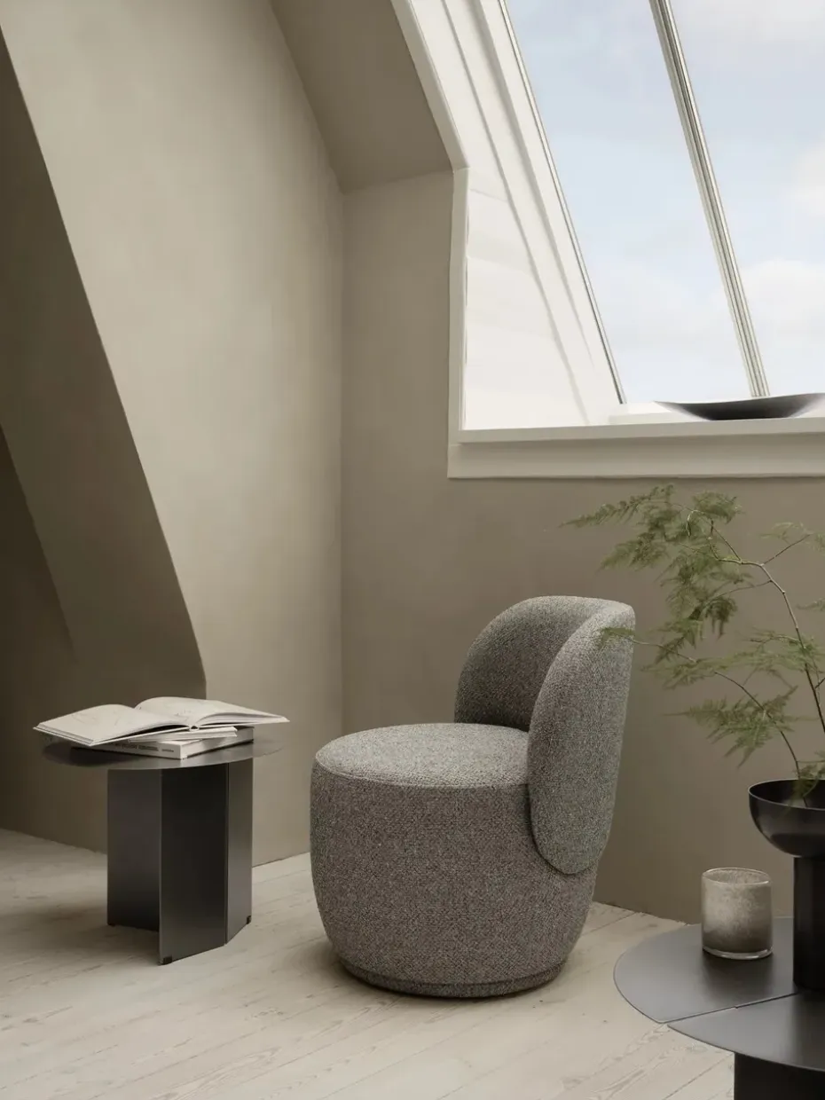 Mesa auxiliar ORU M, Ø50 cm, Burned metal