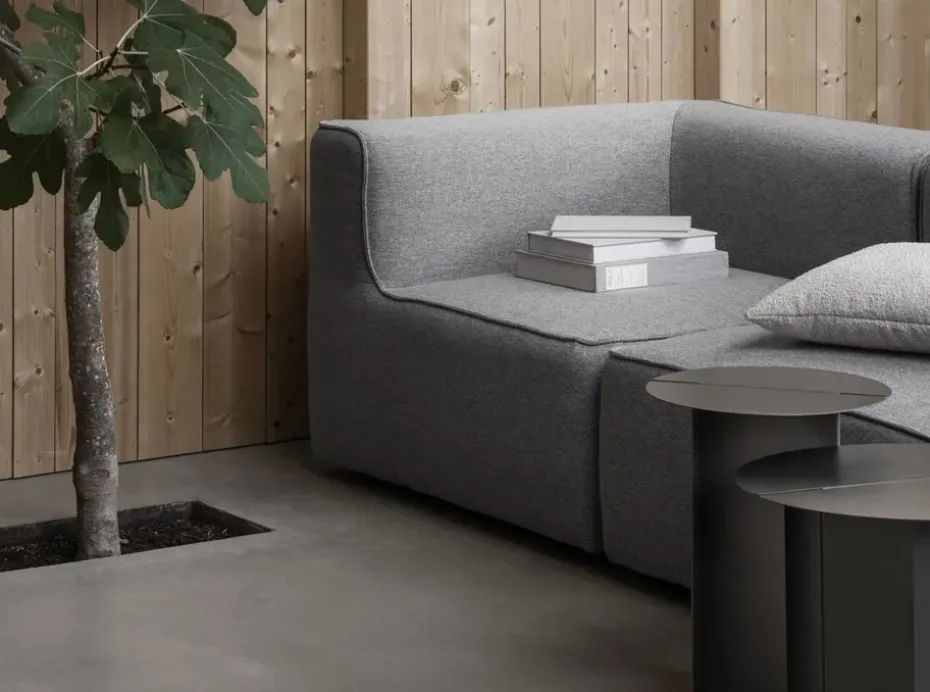 Mesa auxiliar ORU M, Ø50 cm, Burned metal