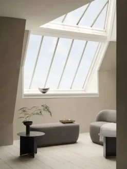 Mesa auxiliar ORU M, Ø50 cm, Negro