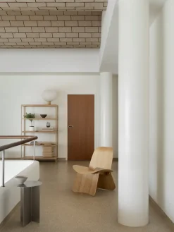 Mesa auxiliar ORU S, Ø35 cm, Acero inoxidable mate