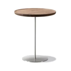 Mesa auxiliar Pal 6755 , Nogal-acero cepillado-Ø44 cm