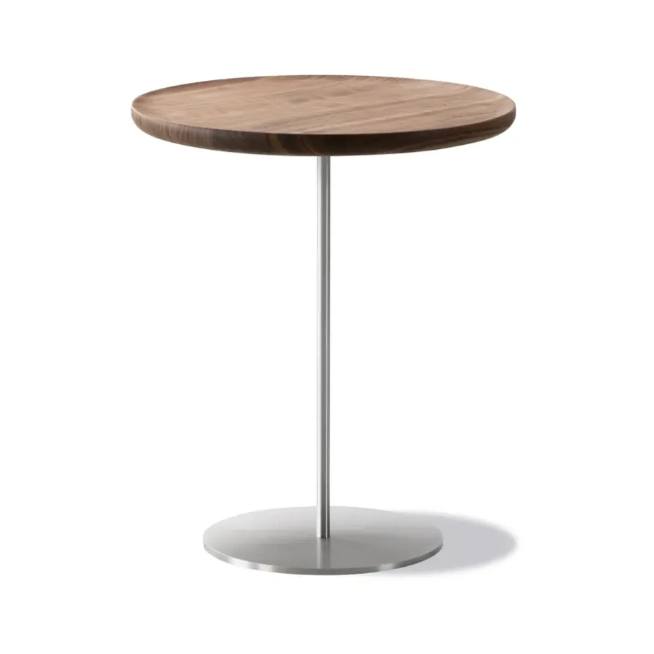 Mesa auxiliar Pal 6755 , Nogal-acero cepillado-Ø44 cm