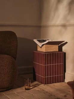 Mesa auxiliar Pillar, Brown, 32×32×42 cm