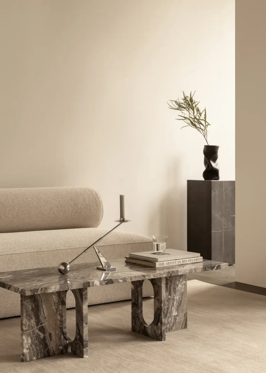 Mesa auxiliar Plinth tall 30x30x51 cm, Grey galaxy