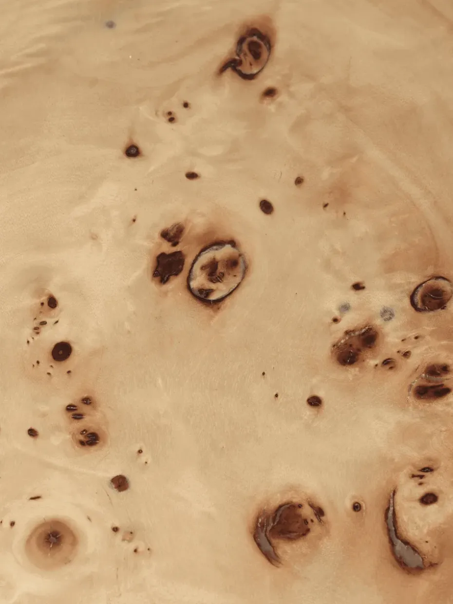 Mesa auxiliar Post small Ø65 cm, Burl veneer