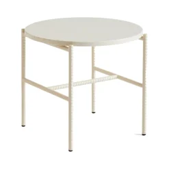 Mesa auxiliar Rebar Ø45 cm, Beige marble-alabaster