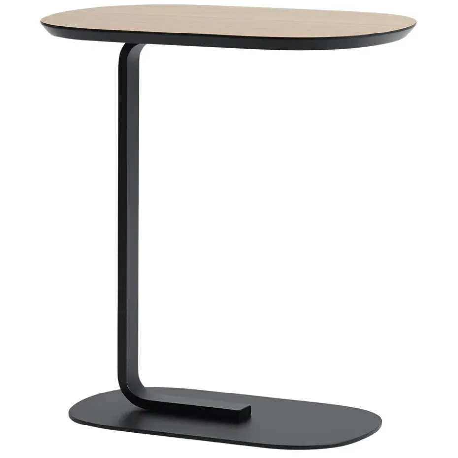 Mesa auxiliar Relate 60,5 cm, roble, negro