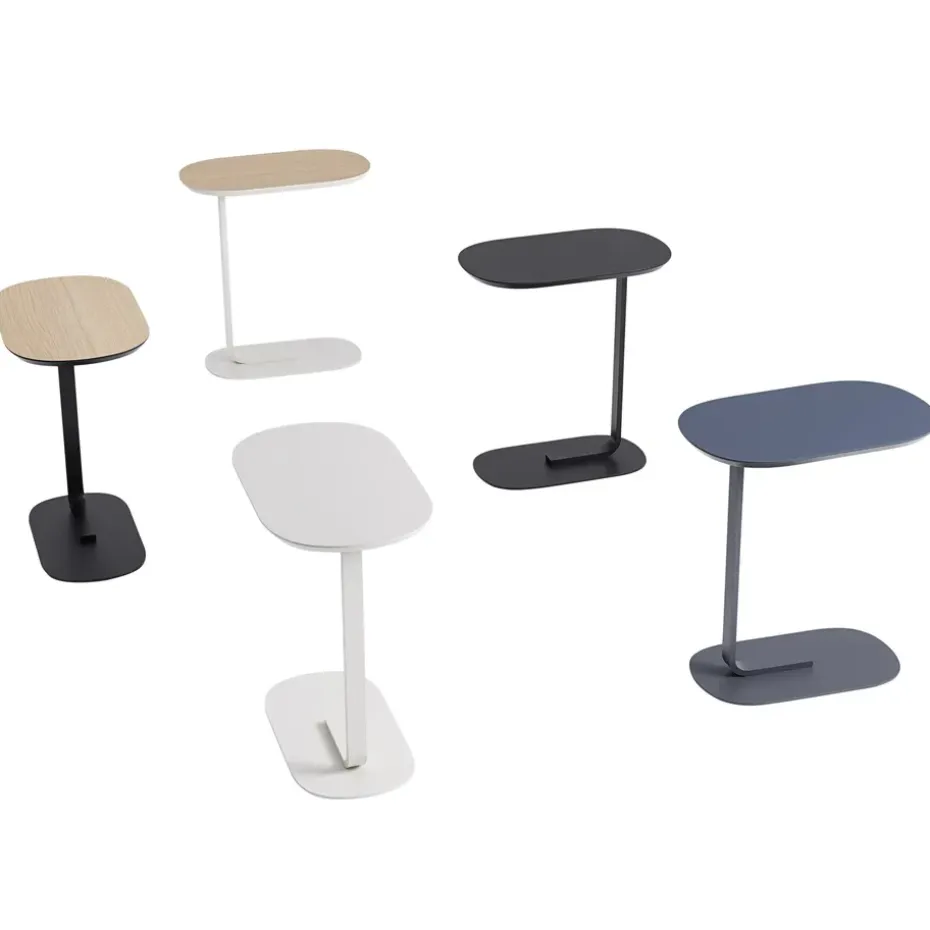 Mesa auxiliar Relate 60,5 cm, roble, negro