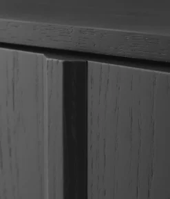 Mesa auxiliar Rib 45x159 cm, Soft Black