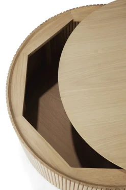 Mesa auxiliar Roller Max redonda, Roble, Ø80 cm