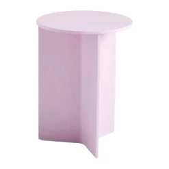 Mesa auxiliar Slit high Ø35 cm, Pink lacquered oak