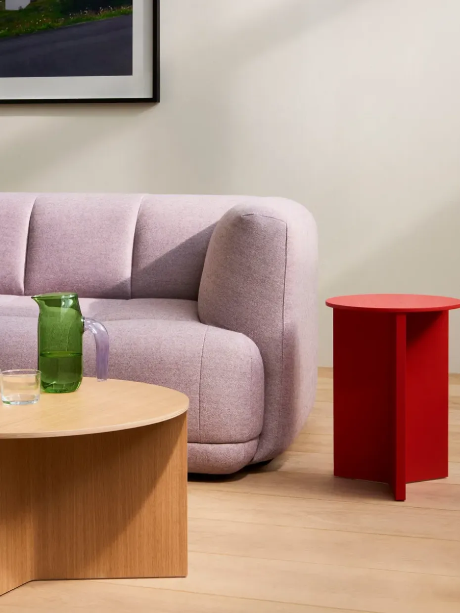 Mesa auxiliar Slit high Ø35 cm, Lacquered walnut