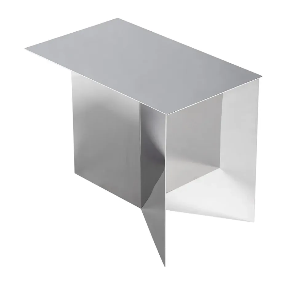 Mesa auxiliar Slit Oblong 27,5x49 cm, Mirror polished steel