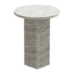 Mesa auxiliar Soho, Tufo plateado, Ø40 × 50 cm