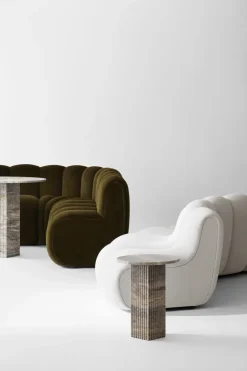 Mesa auxiliar Soho, Tufo plateado, Ø40 × 50 cm