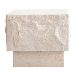 Mesa auxiliar Temple low 42x40 cm, Limestone