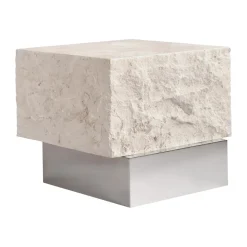 Mesa auxiliar Temple low 42x40 cm, Chrome-limestone