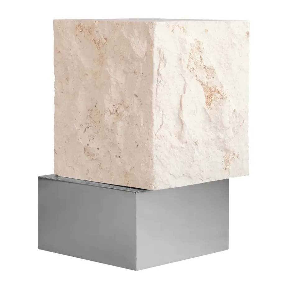 Mesa auxiliar Temple tall 50x33 cm, Chrome-limestone