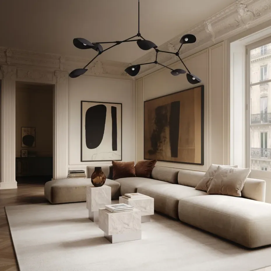 Mesa auxiliar Temple tall 50x33 cm, Chrome-limestone