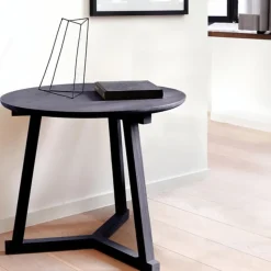 Mesa auxiliar Tripod, Black oak small 56x46 cm