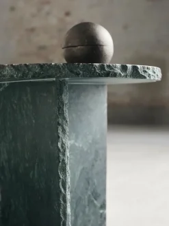 Mesa auxiliar Verde Ø40 cm, Mármol verde