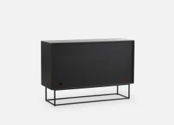 Mesa auxiliar Virka, alto 120 cm, Negro - roble