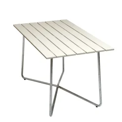 Mesa B25A, Roble lacado blanco-galvanizado en caliente