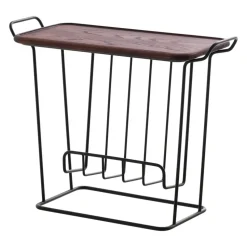 Mesa bandeja Minnie Mae Wood, negro-fresno oscuro