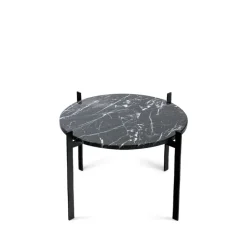 Mesa bandeja Single Deck, mármol negro, estructura negra