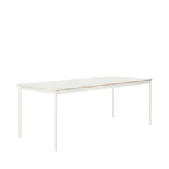 Mesa Base, White, borde de madera contrachapada, 190x85cm