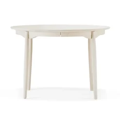Mesa Carl Ø115, extensible, Abedul aceitado blanco