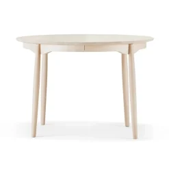 Mesa Carl Ø115, extensible, Abedul lacado mate claro