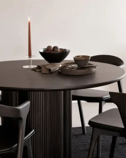 Mesa comedor Roller Max, Caoba teñida en marrón oscuro