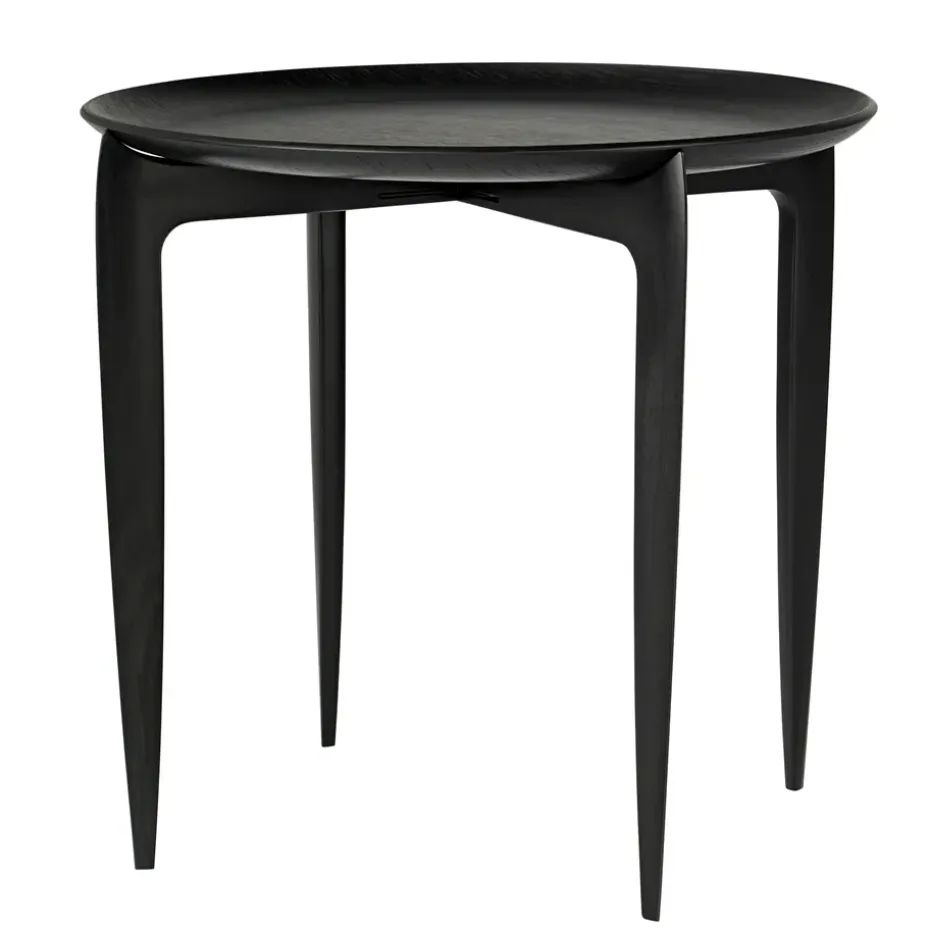 Mesa con bandeja Foldable Ø 45 cm, negro
