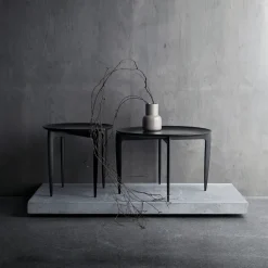 Mesa con bandeja Foldable Ø 45 cm, negro