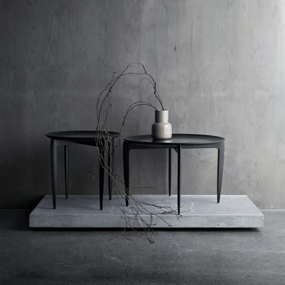 Mesa con bandeja Foldable Ø 45 cm, negro