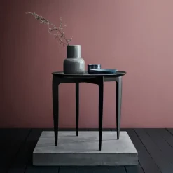 Mesa con bandeja Foldable Ø 45 cm, negro