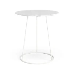 Mesa con ola Breeze Ø46 cm, blanco