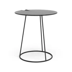 Mesa con ola Breeze Ø46 cm, negro