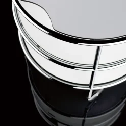 Mesa con ruedas Chicago I, Vidrio esmerilado-cromo