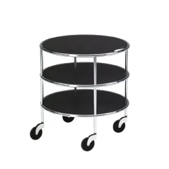 Mesa con ruedas Chicago I, Laminado negro-cromo